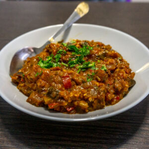 Ajapsandali with Molted Cheese Sauce