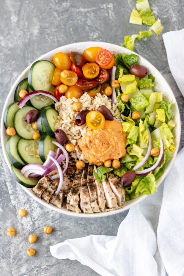 Chicken with Hummus and Olives