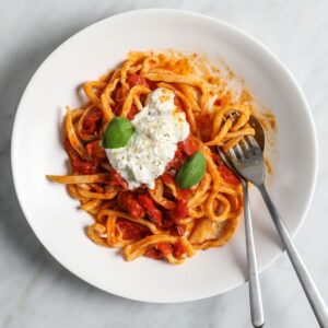 Pasta with Yellow Tomatoes and Stracciatella