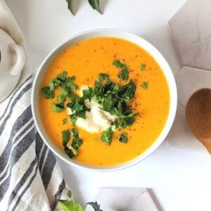 Pumpkin Cream Soup with Ricotta Cheese
