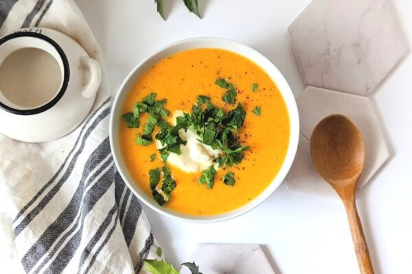 Pumpkin Cream Soup with Ricotta Cheese