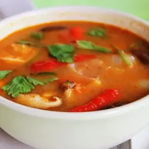 Thai Tom Yam Soup with Mussels and Shrimps