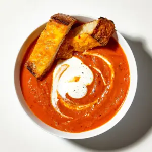 Tomato Cream Soup with Mozzarella